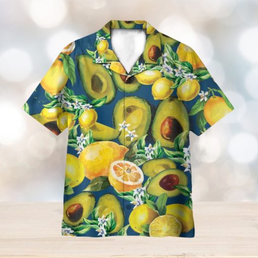 Hello Summer, Avocado And Lemon Fruits 3D Hawaiian Shirt Summer Vaction Gift