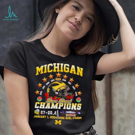 Helmet Michigan 2024 Rose Bowl Champions 27 20 shirt