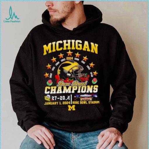 Helmet Michigan 2024 Rose Bowl Champions 27 20 shirt
