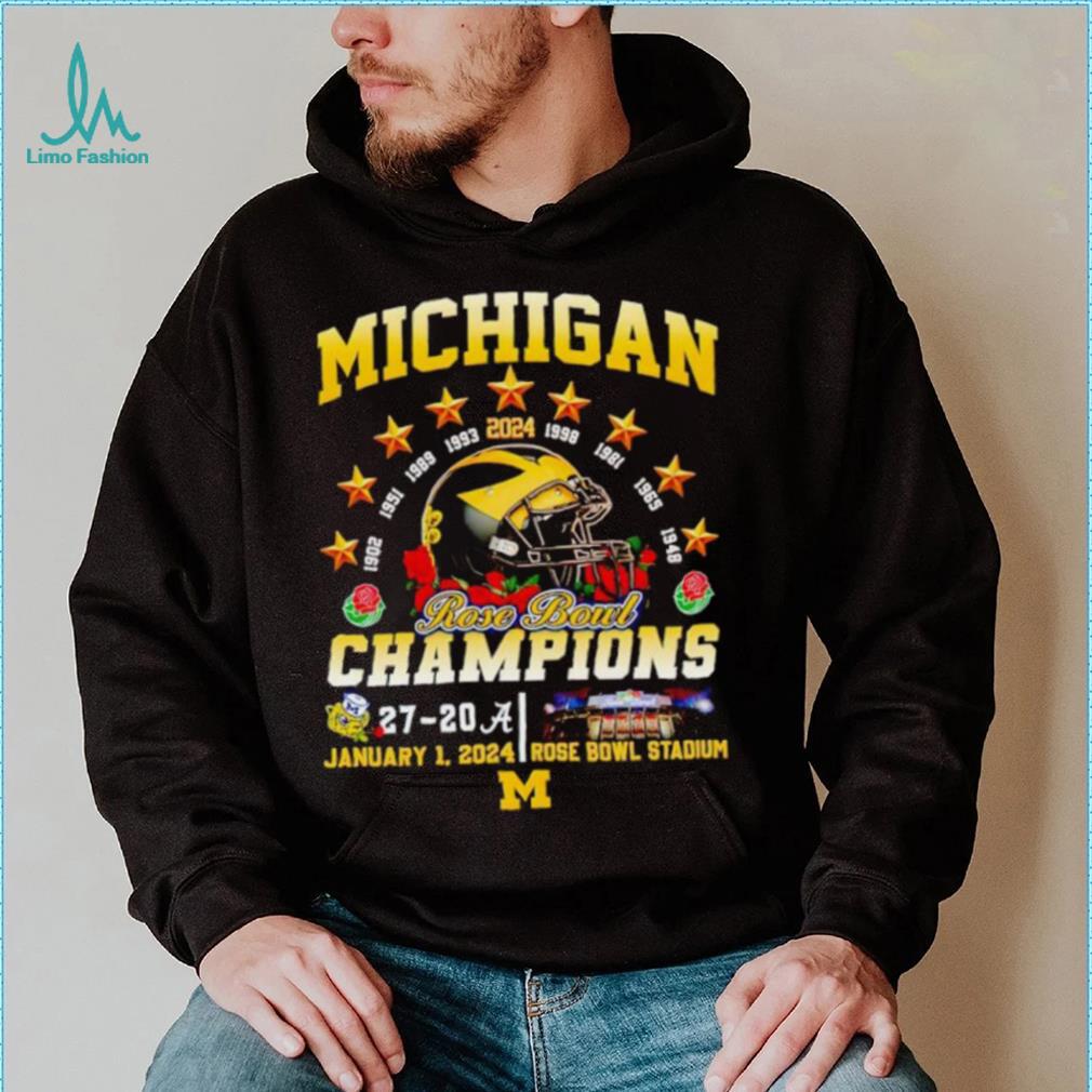 Helmet Michigan 2024 Rose Bowl Champions 27 20 shirt Helmet Michigan 2024 Rose Bowl Champions 27 20 shirt