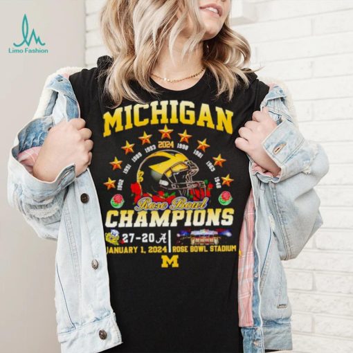 Helmet Michigan 2024 Rose Bowl Champions 27 20 shirt