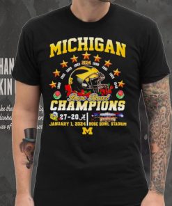 Helmet Michigan 2024 Rose Bowl Champions 27 20 shirt
