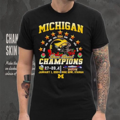 Helmet Michigan 2024 Rose Bowl Champions 27 20 shirt