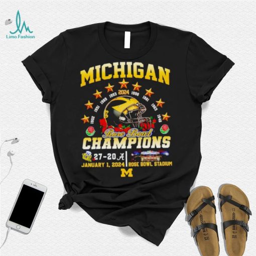 Helmet Michigan 2024 Rose Bowl Champions 27 20 shirt