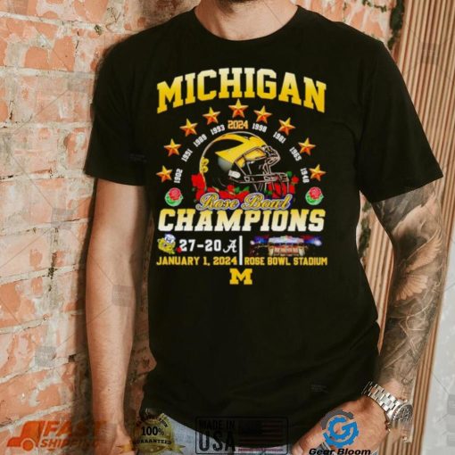 Helmet Michigan 2024 Rose Bowl Champions 27 20 shirt