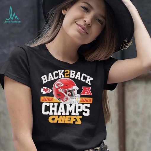 Helmet back 2 back 2022 2023 Champs Chiefs shirt