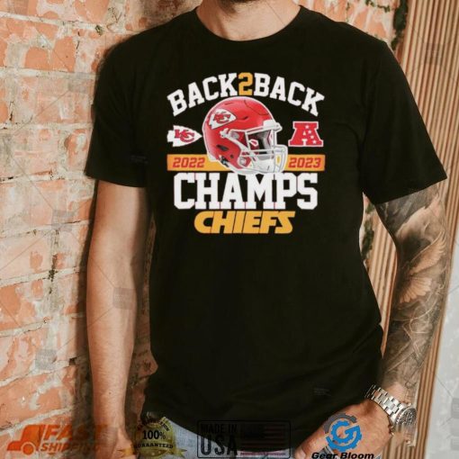Helmet back 2 back 2022 2023 Champs Chiefs shirt