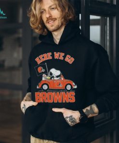 Here We Go Snoopy And Woodstock On Car Cleveland Browns T shirt