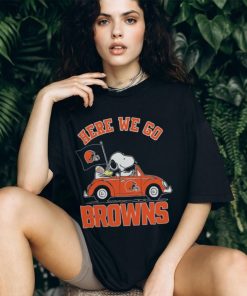 Here We Go Snoopy And Woodstock On Car Cleveland Browns T shirt
