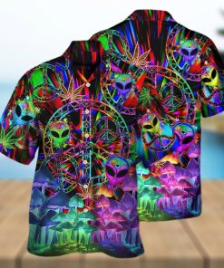 Hippie Alien Peace Color Stunning Hawaiian Shirt