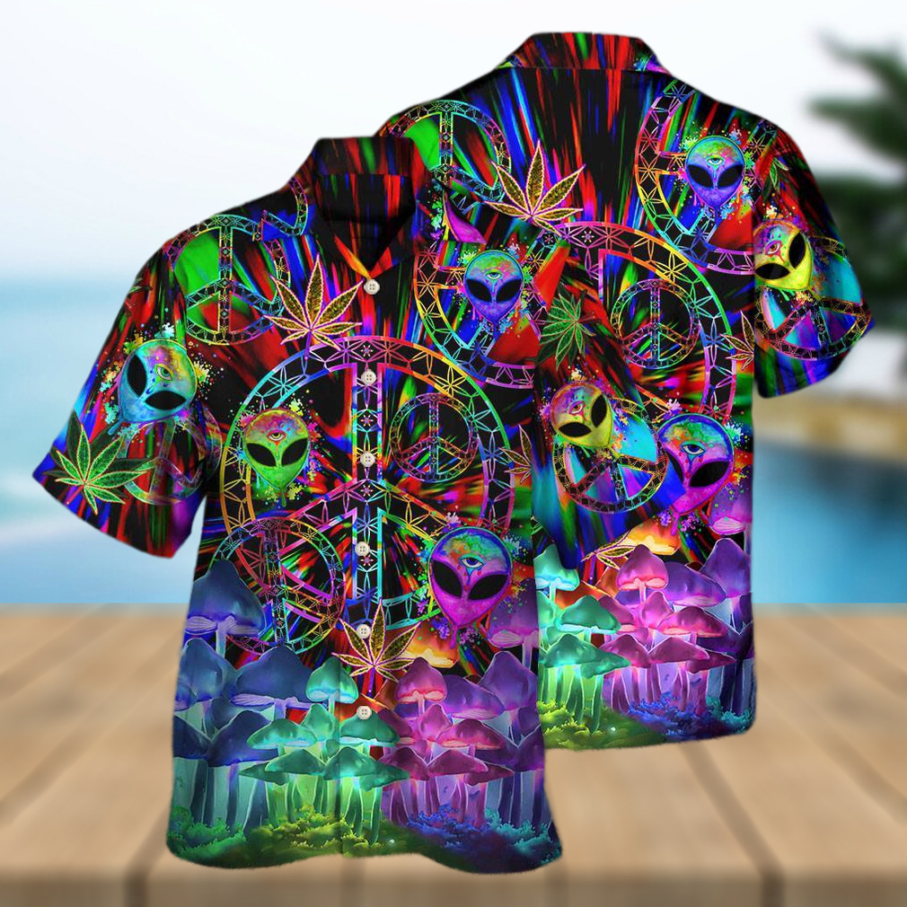 Hippie Alien Peace Color Stunning Hawaiian Shirt Hippie Alien Peace Color Stunning Hawaiian Shirt