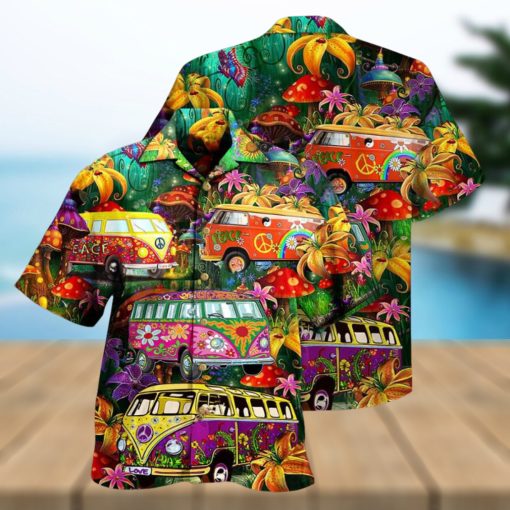 Hippie Bus Peace Life Colorful Style Hawaiian Shirt