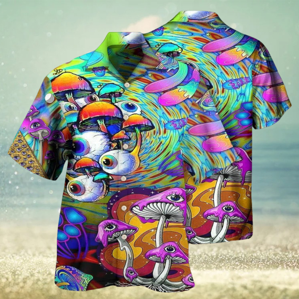 Hippie Mushroom Eyes Color Style Hawaiian Shirt Hippie Mushroom Eyes Color Style Hawaiian Shirt
