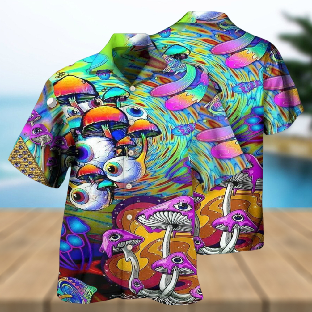 Hippie Mushroom Eyes Color Style Hawaiian Shirt Hippie Mushroom Eyes Color Style Hawaiian Shirt