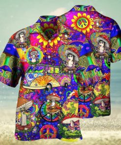 Hippie Mushroom Peace Funny Hawaiian Shirt