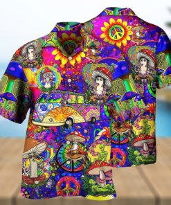 Hippie Mushroom Peace Funny Hawaiian Shirt