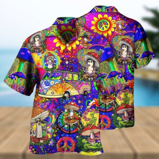 Hippie Mushroom Peace Funny Hawaiian Shirt