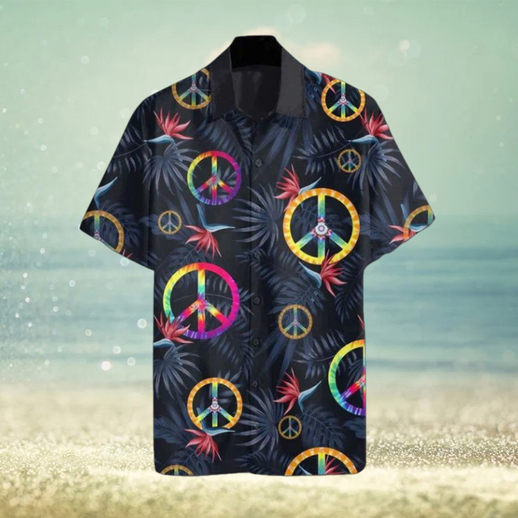 Hippie Tropical Sign Of Peace Hawaiian Shirt Hippie Tropical Sign Of Peace Hawaiian Shirt