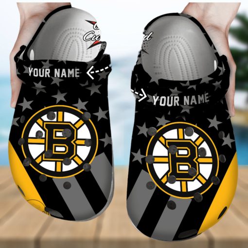 Hockey Crocs Personalized Bbruins Star Flag Clog Shoes