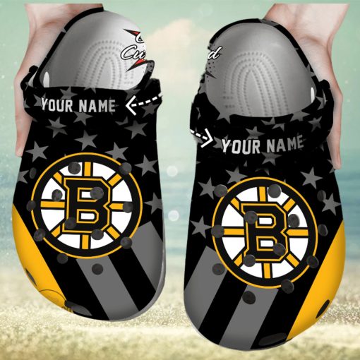 Hockey Crocs Personalized Bbruins Star Flag Clog Shoes