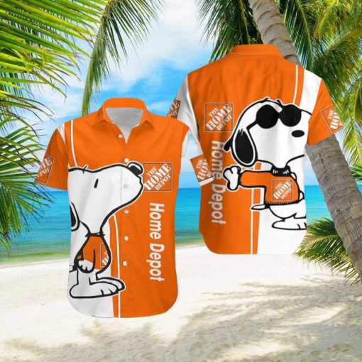 Home Depot Logo Brand Snoopy Hawaiian Shirt Gift Summer