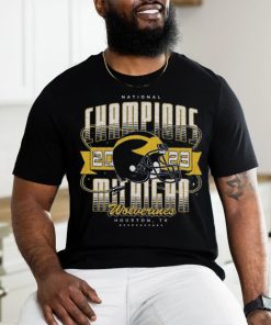 Homefield Navy Michigan Wolverines College Football Playoff 2023 National Champions Helmet T Shirt