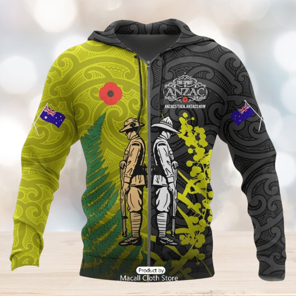 Honor And Respect Day Australia And Kiwi Yelow Flower Hoodie 3D Honor And Respect Day Australia And Kiwi Yelow Flower Hoodie 3D