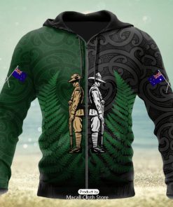 Honor And Respect Day Kiwi And Australia Soldier Hoodie 3D