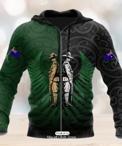 Honor And Respect Day Kiwi And Australia Soldier Hoodie 3D