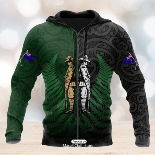 Honor And Respect Day Kiwi And Australia Soldier Hoodie 3D