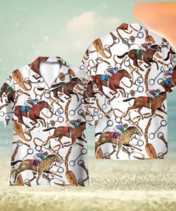 Horse Racing Colorful Horse Reins Pattern 3D Hawaiian Shirt Holiday Gift