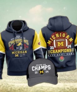 Hot Trend Michigan Football Champions Rose Bowl 2024 3d Hoodie