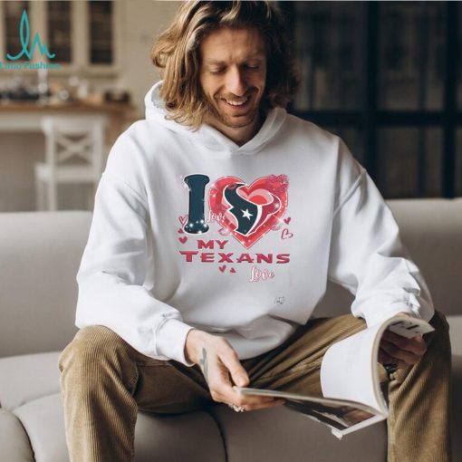 Houston Texans Fan Love Texans Pink Fleece TShirt