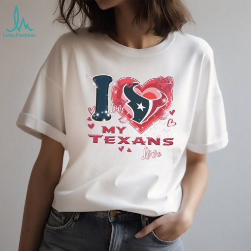 Houston Texans Fan Love Texans Pink Fleece TShirt