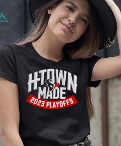 Houston Texans Fanatics Branded Navy 2023 NFL Playoffs H Town Made Logo Shirt
