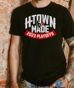 Houston Texans Fanatics Branded Navy 2023 NFL Playoffs H Town Made Logo Shirt