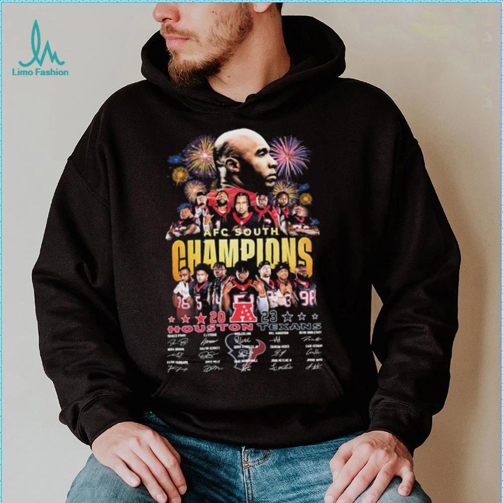 Houston Texans Football Team AFC South Champions 2023 Signatures Shirt Houston Texans Football Team AFC South Champions 2023 Signatures Shirt