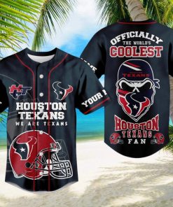 Houston Texans We Are Texans Black Skull Design Baseball Jersey