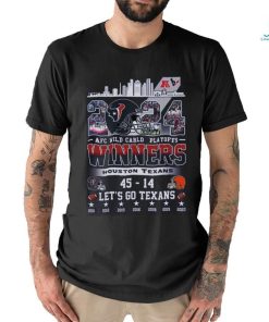 Houston texans 2024 afc wild card playoffs winners team city let’s go texans shirt