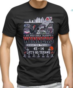 Houston texans 2024 afc wild card playoffs winners team city let’s go texans shirt