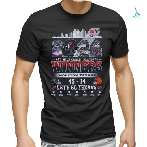 Houston texans 2024 afc wild card playoffs winners team city let’s go texans shirt