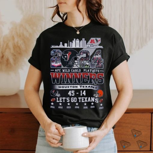 Houston texans 2024 afc wild card playoffs winners team city let’s go texans shirt