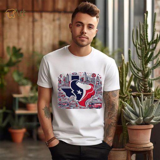 Houton Texas City Skyline logo map shirt