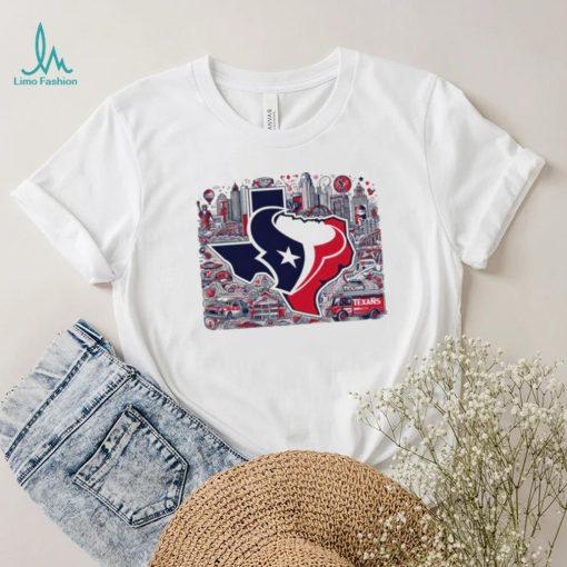 Houton Texas City Skyline logo map shirt