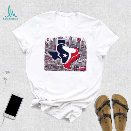Houton Texas City Skyline logo map shirt