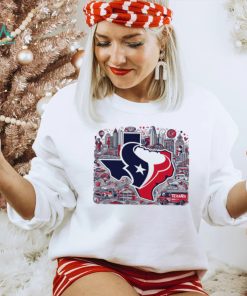Houton Texas City Skyline logo map shirt