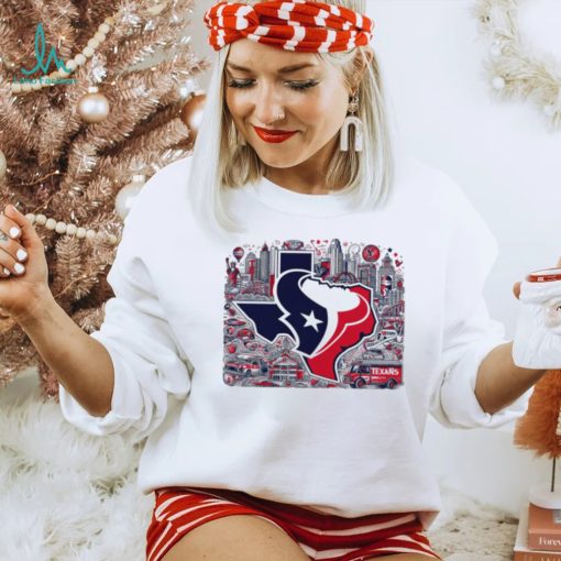 Houton Texas City Skyline logo map shirt