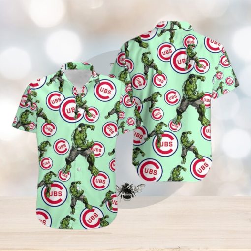 Hulk Marvel Avengers Fan Apparel Natural Light Hawaiian Shirt Chicago Cubs