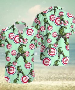 Hulk Marvel Avengers Fan Apparel Natural Light Hawaiian Shirt Chicago Cubs