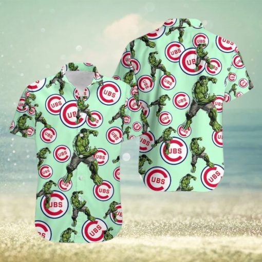 Hulk Marvel Avengers Fan Apparel Natural Light Hawaiian Shirt Chicago Cubs